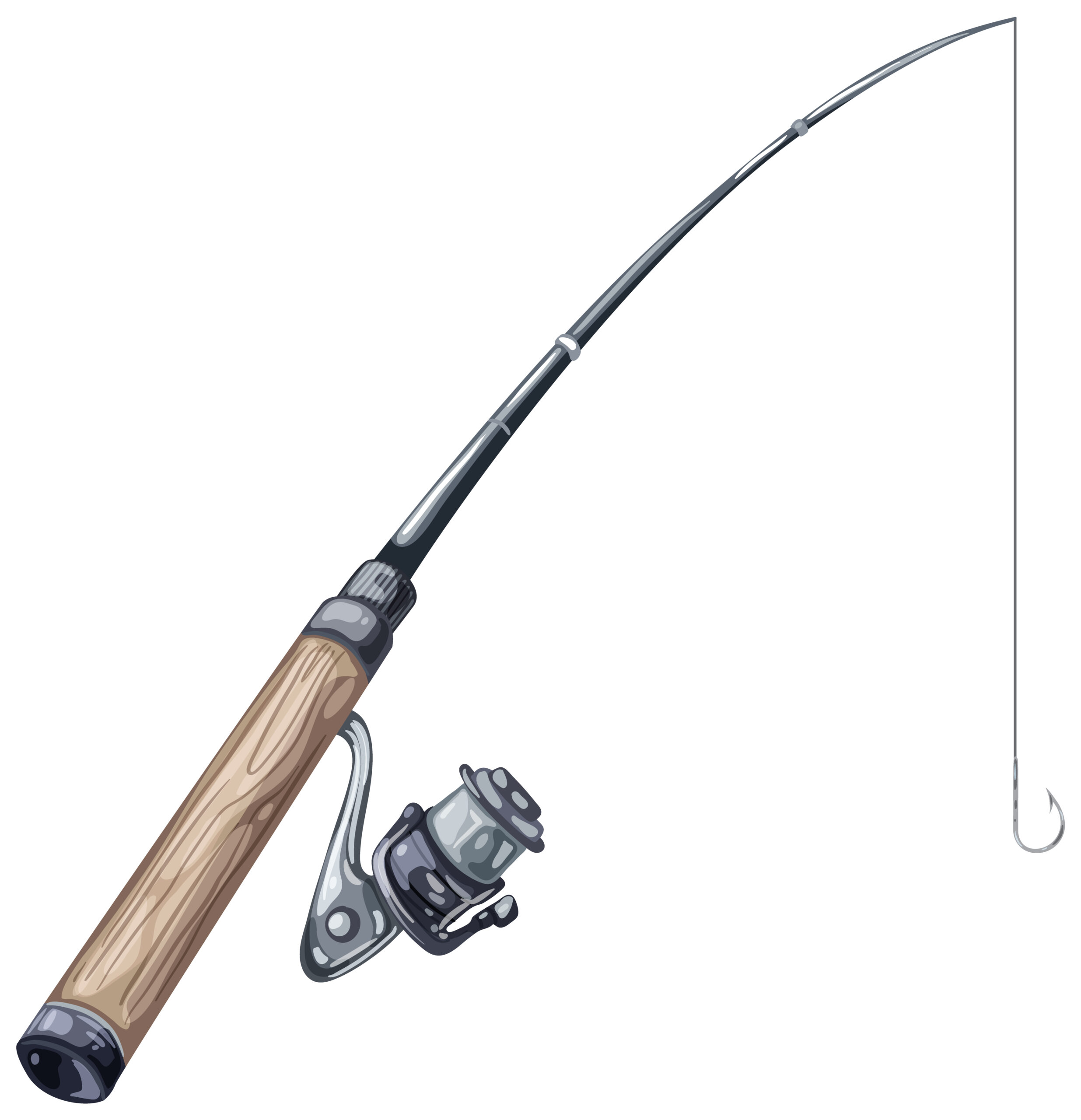 realistic fishing rod vector illustration